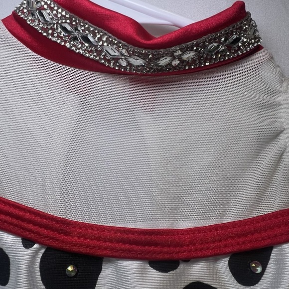 Dansco Dance Costume W/Tutu  Size MC Animal Print Dalmatian Added stoned Medium - Picture 5 of 9